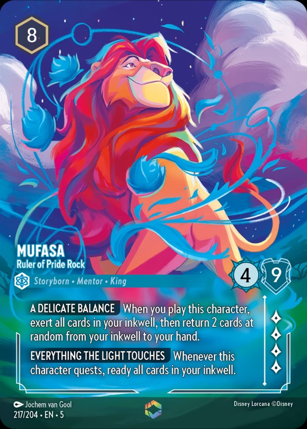 Carta Mufasa · Ruler of Pride Rock · 217/204, de Lorcana