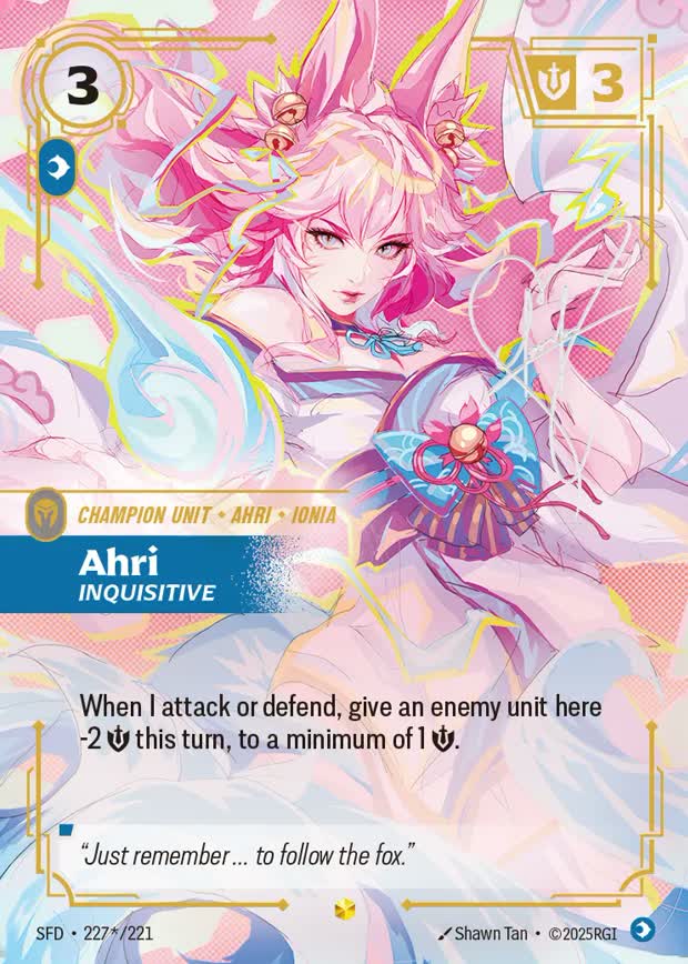 Carta Ahri · Inquisitive Full Art, de Riftbound