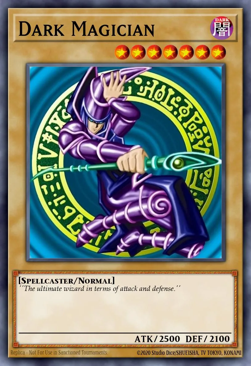 Carta Dark Magician · Mago Negro, de Yu-Gi-Oh!